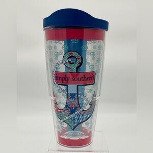 Simply Southern Tumbler with Multicolor Anchor Design w/ lid